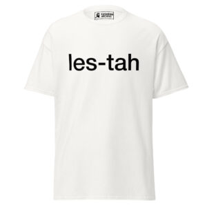 les-tah White T-shirt